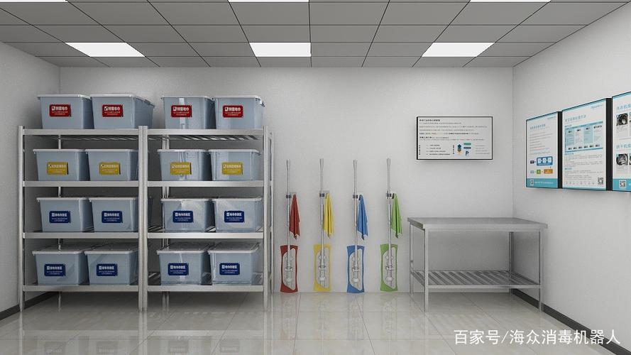 消毒工具分类(布巾,地巾分色管理清洁)在各个清洁区域减少交叉感染